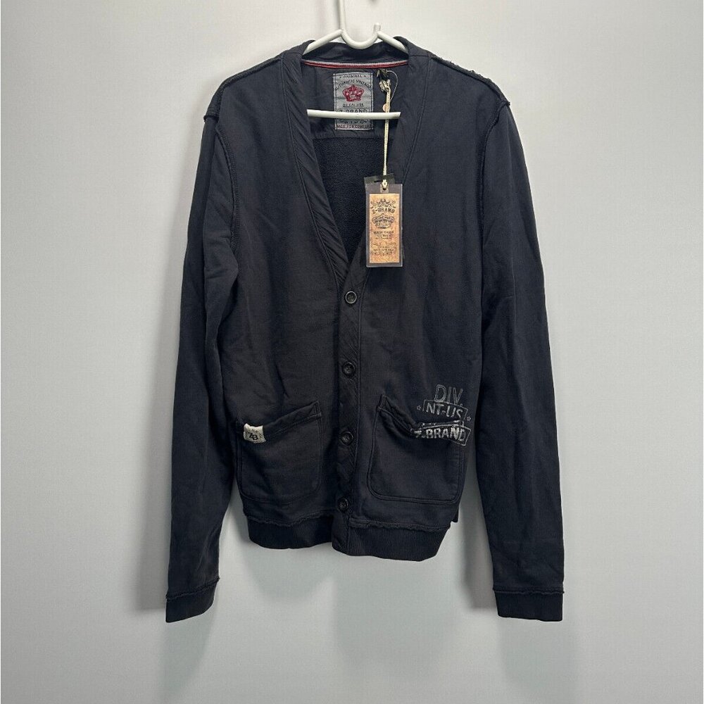 Z-Brand Vintage Dark Grey‎ V Neck Cardigan Sz L